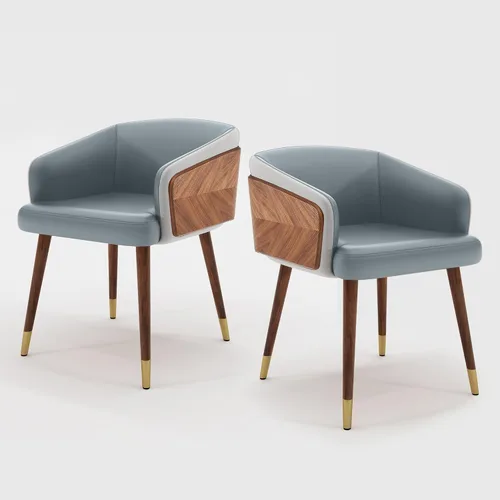 Miniatura 25 de ARTPLAN Juego de 2 sillas de comedor, sillas decorativas tapizadas de tela para sala de estar, sillas de brazo para muebles de interior del hogar