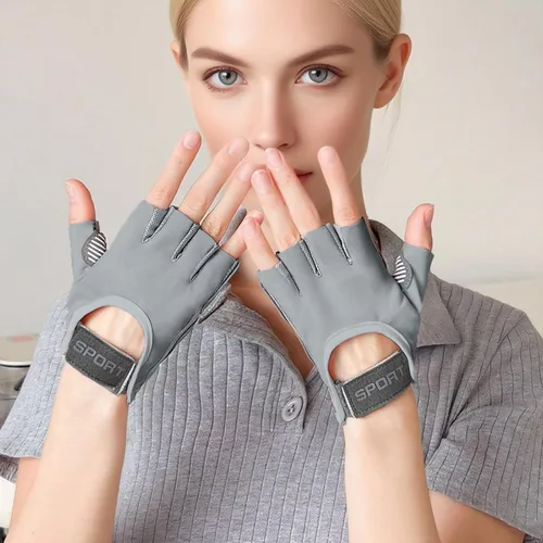 Miniatura 9 de Guantes de entrenamiento para gimnasio Guantes de levantamiento de pesas Guantes de ciclismo de dedo corto Guantes deportivos para hombres y mujeres