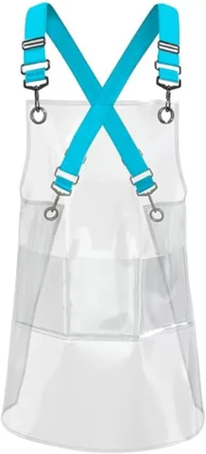 Miniatura 16 de Delantal para estilista de cabello MIKI WELL para salón, barbero, atrezzo cruzado, delantal impermeable de trabajo con 3 bolsillos