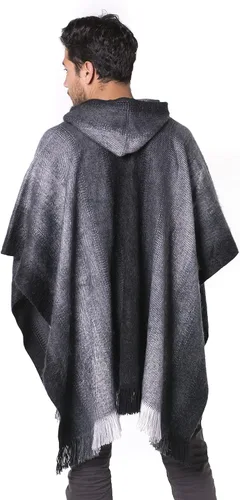 Miniatura 2 de Gamboa Alpaca Poncho Mens Ponchos Adult Pancho Mexican Wool Poncho Blanket Cloak with Hood Winter Poncho Sweater