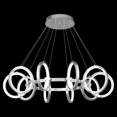 Miniatura 15 de Moderno candelabro LED regulable redondo, lámparas colgantes de 8 anillos, lámparas colgantes ajustables para cocina, isla, sala de estar, comedor