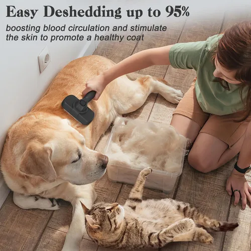 Miniatura 5 de Swihauk Cepillo Deslizante de Autolimpieza para Perros y Gatos - Cepillo de Desenredado y Aseo Amigable con la Piel para Mascotas con Pelo, Negro