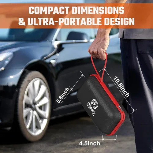 Miniatura 5 de Arrancador de coche compacto de 2000 A, ultra portátil y seguro para principiantes, para hasta 7.0 L de gasolina/6.5 L de diésel, caja de salto