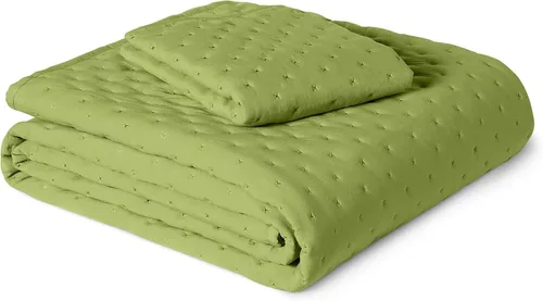 Miniatura 31 de Amazon Basics - Juego de edredón de microfibra cepillada, extra suave con textura natural, 3 piezas, tamaño Queen/Full, verde