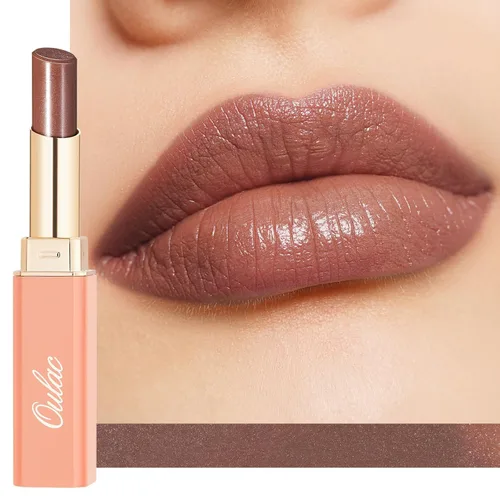 Miniatura 18 de Oulac Lápiz Labial Rosa Hidratante con Brillo - Lápiz Labial Hidratante Bálsamo Labial Tintado Brillante, Acabado Brillante Transparente Jugoso