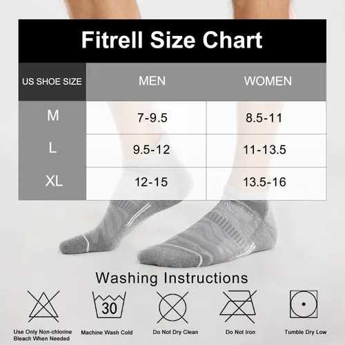 Miniatura 3 de FITRELL Paquete de 6 calcetines deportivos deportivos acolchados de corte bajo para hombre, 7-99-1212-15