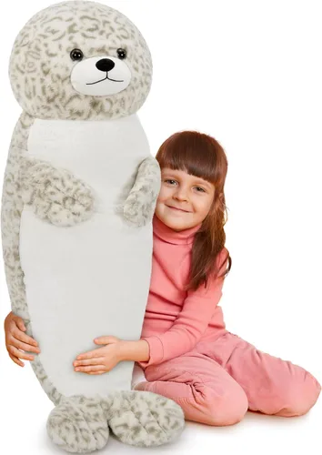 Miniatura 13 de Tezituor Tiburón ballena gigante de 4 pies de peluche, peluche de tiburón en forma de S para niños y niñas, almohada de cuerpo de tiburón ballena