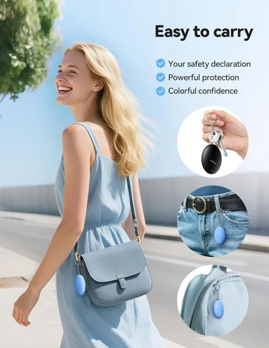 Miniatura 4 de Alarma de seguridad personal para mujeres, paquete de 2 llaveros de autodefensa impermeable de 140 dB para viajes, alarma personal, sirena fuerte