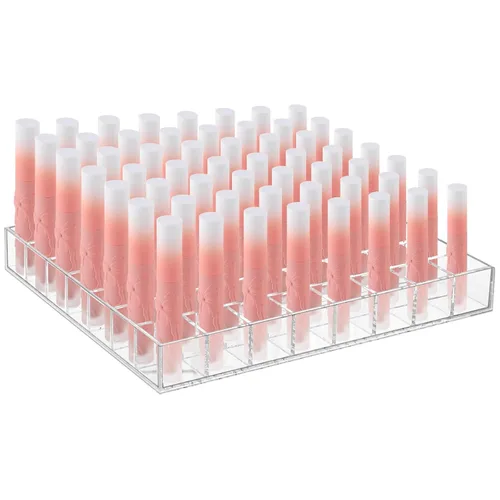 Miniatura 10 de Mumufy Soporte para lápiz labial, organizador de acrílico transparente, organizador de brillo de labios, estuche de plástico para cosméticos