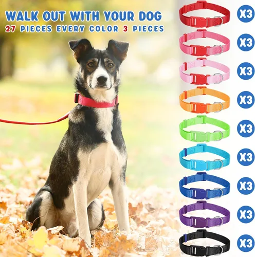 Miniatura 5 de Amylove Collar de nailon ajustable para cachorros, 27 unidades, para perros pequeños, medianos y grandes, múltiples mascotas con hebilla de Lindos