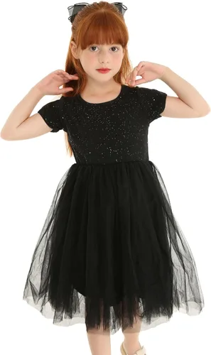 Miniatura 3 de Mud Kingdom Vestido tutú brillante para niñas, diseño de princesa, liso y lindo