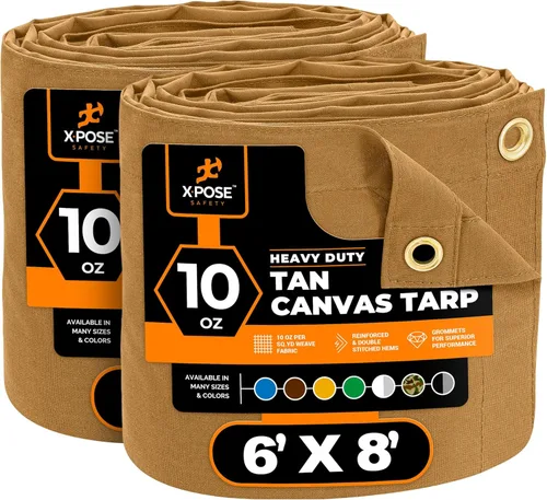 Miniatura 188 de Xpose Safety Lona de Lona - Lonas de Lona Verde de 10oz Resistentes al Agua con Ojales de Latón - Lona Multiusos para Exteriores para Campamento