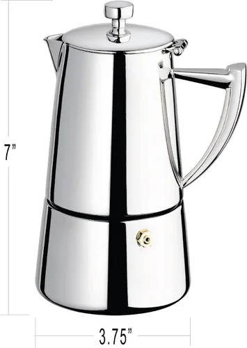 Miniatura 15 de Cuisinox Roma - Olla de espresso Moka de acero inoxidable para estufa de 4 tazas