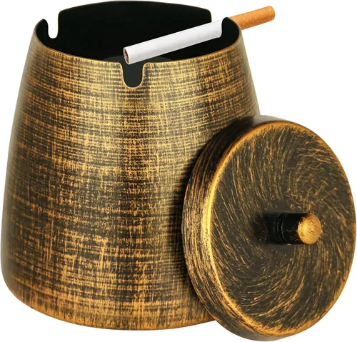 Miniatura 12 de Cenicero para exteriores, cenicero sin humo con tapa para cigarrillos en interiores, ceniceros grandes resistentes al viento/lluvia, cubierta
