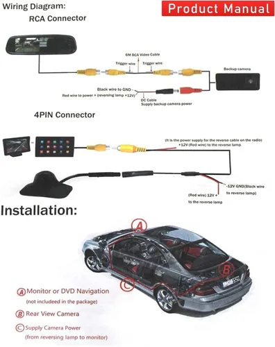 Miniatura 6 de Gledewen Cámara de Respaldo para Mango de Portón Trasero, Compatible con Toyota Tundra 2007-2013, con Llavero, con Ángulo de Visión Trasera de 170°