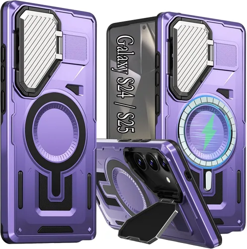 Miniatura 24 de para Galaxy S24 Plus Funda Magnética, Funda Resistente y Rugosa con Protección contra Caídas [Compatible con Carga Inalámbrica Rápida] Funda