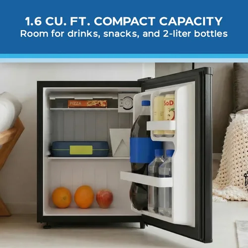 Miniatura 2 de Avanti Mini refrigerador compacto de 1.6 pies cúbicos para dormitorio, oficina y dormitorio, compartimento enfriador, estante de vidrio, puerta
