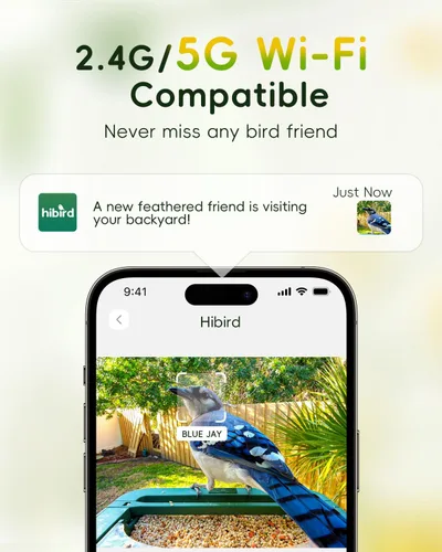 Miniatura 3 de Comedero inteligente Hibird 4K HD con cámara, WiFi inalámbrico Dual 2.4G/5G para exteriores, captura de video de aves en alta resolución automática