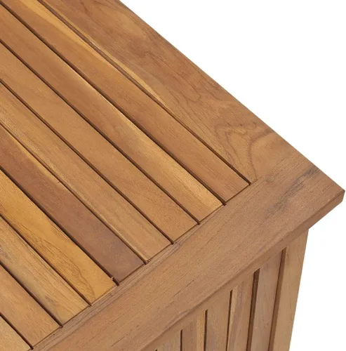 Miniatura 8 de Banco de almacenamiento de madera maciza para exteriores, caja de almacenamiento de madera maciza de teca para jardín, caja de almacenamiento