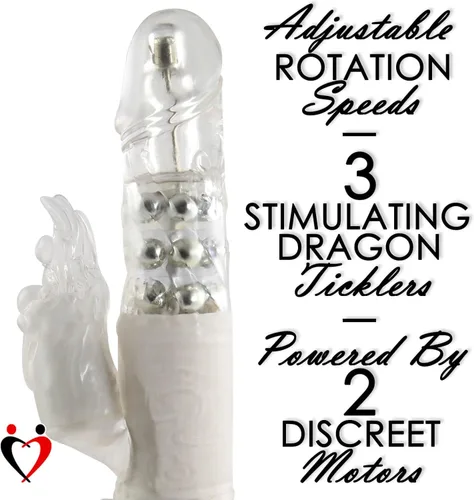 Miniatura 2 de Blue LeLuv - Vibrador de conejo Dragon Dream Multivelocidad impermeable con eje giratorio masajeador de clítoris con huevo multivelocidad Azul