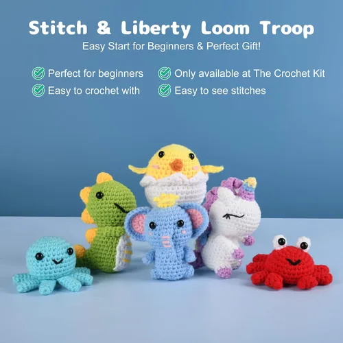 Miniatura 6 de MINGOMINGO Kit de ganchillo para principiantes y niños, 6 animales amigurumi, juego de regalo de manualidades para el día de la madre, tutoriales