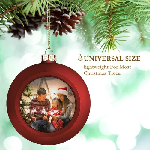 Miniatura 4 de Adorno de bola de foto personalizada adorno decorativo de Navidad de bola colgante. Tamaño grande