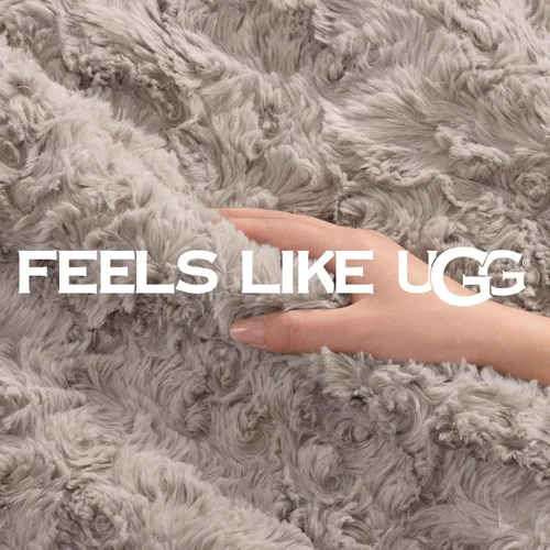 Miniatura 5 de UGG Adalee - Manta de piel sintética tamaño individual, cálida y acogedora, manta extra grande para sofá, ropa de cama lavable para cama individual