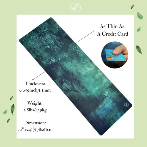Miniatura 2 de June & Juniper - Esterilla de yoga de viaje plegable y ligera - Esterilla de yoga de viaje delgada y antideslizante Eco Patronus Forest
