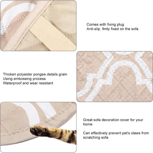 Miniatura 3 de Pet Sofa Cushion, Ultrasonic Impressing Polyester Pongee with Printed Design, Impermeable and Non Slip Single Sofa Protector 53x183cm, Multiple