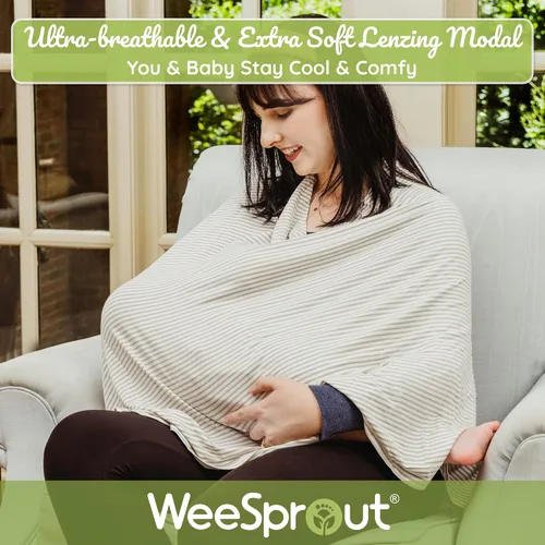 Miniatura 3 de WeeSprout Manta de Lactancia para Amamantar, Poncho de Lactancia Suave y Transpirable, Inserción para el Cuello para Vista Manos Libres, Manta