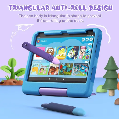 Miniatura 6 de Mixoo - Bolígrafos para pantallas táctiles con correas para niños, paquete de 2 lápices capacitivos antideslizantes para niños, compatible con iPad
