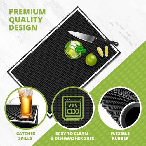 Miniatura 3 de Tapete de bar para decoración del hogar, bar para el hogar, goma duradera de 18 x 12 pulgadas, accesorios de bar pequeños y grandes para el hogar