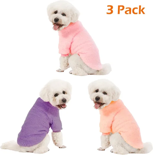 Miniatura 2 de Suéter para perro, paquete de 3 suéteres para perros pequeños, ropa para perros pequeños, hembras y machos, suéter ultra suave y cálido