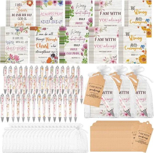 Miniatura 13 de Qeeenar Juego de 200 regalos cristianos a granel, versículo de la Biblia, bolígrafo religioso y cuaderno de regalo con etiquetas de agradecimiento