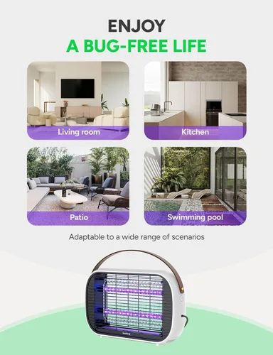 Miniatura 6 de Buzbug Exterminador de insectos LED para interiores, bombillas LED de hasta 50.000 horas, menos potencia sostenible, matamosquitos eléctrico