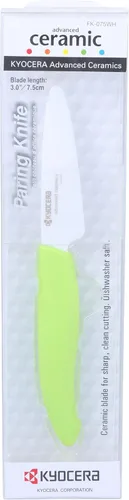 Kyocera Advanced Series, cuchillo de pelar de cerámica, hoja blanca de 3 pulgadas, Verde