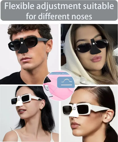 Miniatura 5 de Juego de 6 protectores solares de nariz de gran tamaño para la nariz, parche UV para ojos, luz solar, hombres y mujeres, deportes, negro3 blanco3