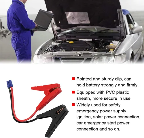 Miniatura 9 de Clips Booster Jumper Cable, Car Emergencia Jump Starter Batería Clip Pruebas Abrazadera EC5 Enchufe Conector 12V