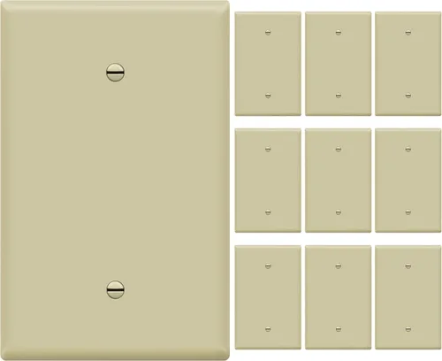 Miniatura 30 de ENERLITES - Placas para pared de dispositivo en blanco, acabado brillante, cubiertas de salida en blanco de tamaño mediano, 1 banda, 4.88 x 3.11