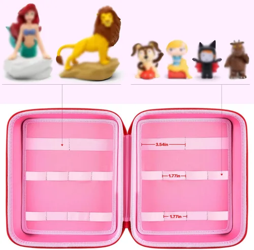Miniatura 3 de PAIYULE Funda para figuras de Tonies de personajes de reproducción de audio, soporte de transporte de almacenamiento para personajes de TonieBox Rojo