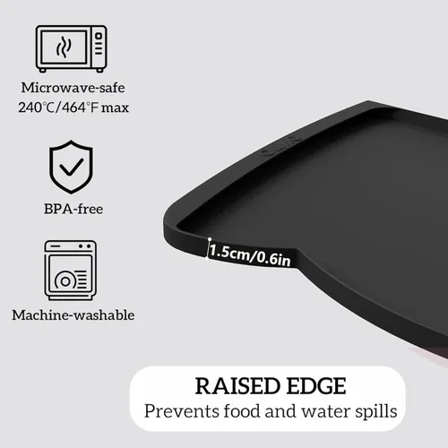 Miniatura 93 de OHMO - Tapete de silicona para alimentos para gatos, tapete de alimentación de mascotas para el piso, antideslizante e impermeable, bandeja de agua