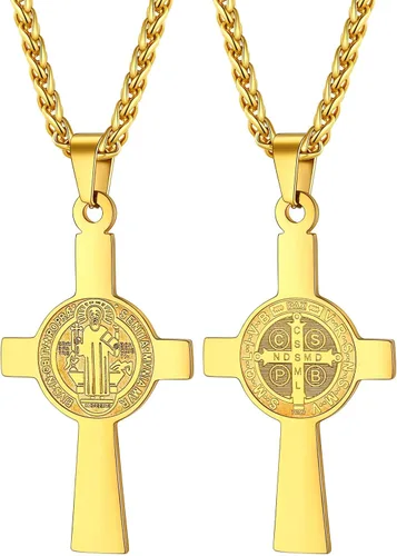 Miniatura 268 de U7 Saint Benedict/Michael Medal Necklace, 316L Stainless Steel Virgin Mary Necklace for Men Women, Bible Verse Protection Necklace Catholic