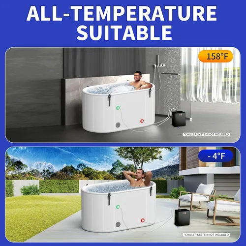 Miniatura 5 de Bañera de inmersión fría inflable, baño de hielo de 212 galones para atletas, bañera independiente para interiores y exteriores con tapa