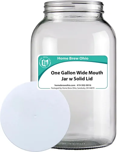 Miniatura 2 de Home Brew Ohio Tarro de boca ancha de vidrio de un galón con tapa sólida