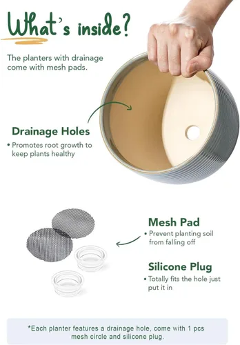 Miniatura 7 de LE TAUCI Macetas de cerámica para plantas, macetas con patas de 5.1 + 6.4 pulgadas para plantas, macetas modernas para flores para el hogar
