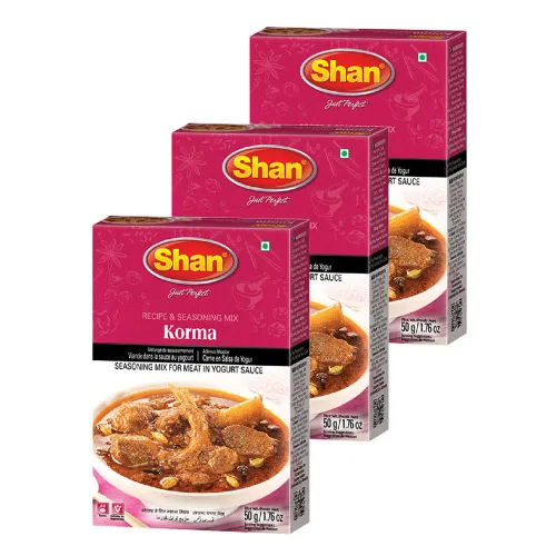 Miniatura 145 de Shan Korma Recipe and Seasoning Mix 1.76 oz (50g) - Spice Powder for Traditional Meat in Yogurt Sauce - Suitable for Vegetarians - Airtight Bag in a