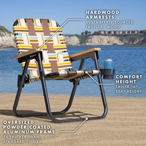 Miniatura 2 de GoSports WOVN - Silla de playa tipo mochila – 9 estilos disponibles – Silla de camping plegable de primera calidad drifter