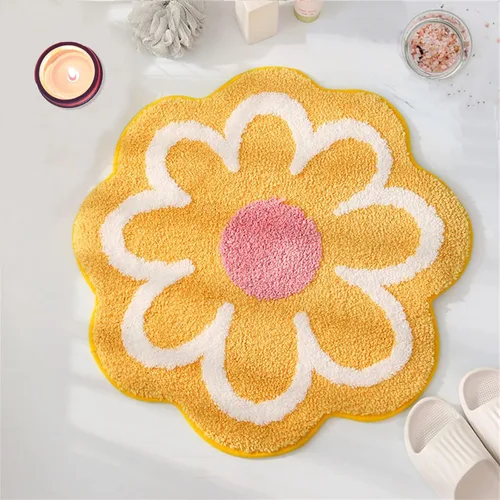 Miniatura 7 de YRXRUS Alfombra de baño de flores, alfombra de baño azul, tapetes de baño de belleza, alfombra de baño de microfibra ultrasuave, alfombra de flores