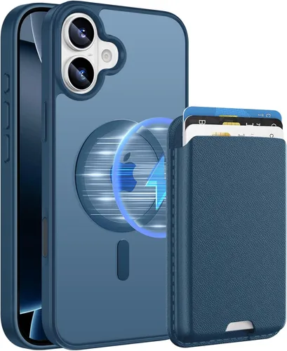 Miniatura 73 de Funda magnética para iPhone 12 Pro Max, cartera magnética desmontable con soporte para tarjetas, [compatible con MagSafe] grado militar, a prueba