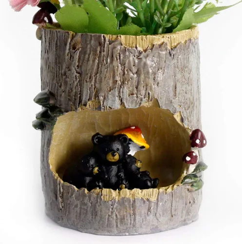 Miniatura 5 de GoodPlay Macetas suculentas para suculentas, macetas de resina, para decoración de oficina, hogar, jardín (oso)
